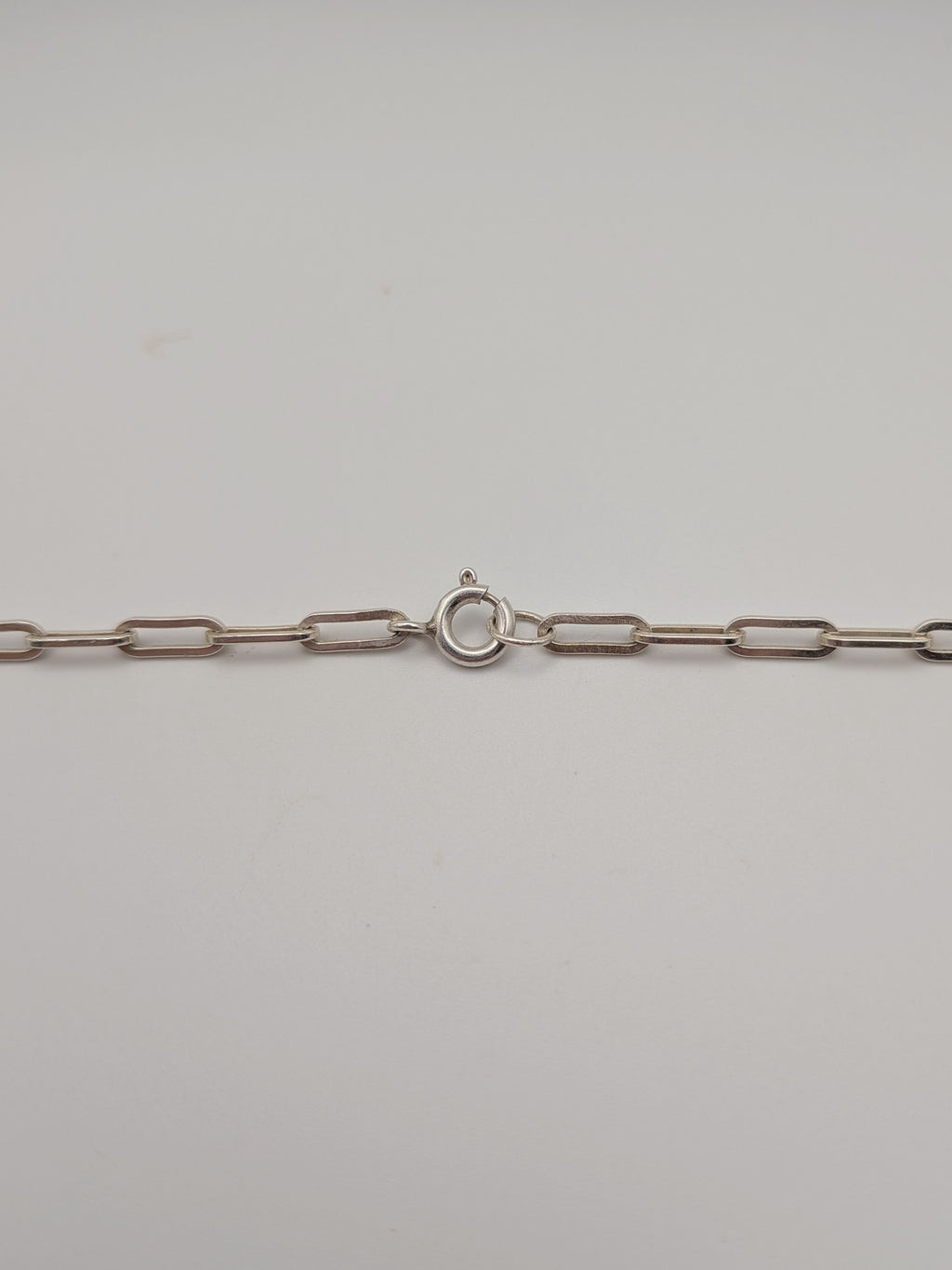 Chunky sterling silver paperclip chain with an oversized carabiner clasp by All Our Light.