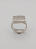 Handmade chunky square sterling silver signet ring by All Our Light.