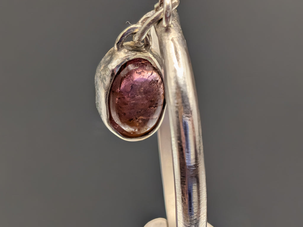 Watermelon tourmaline charm ring