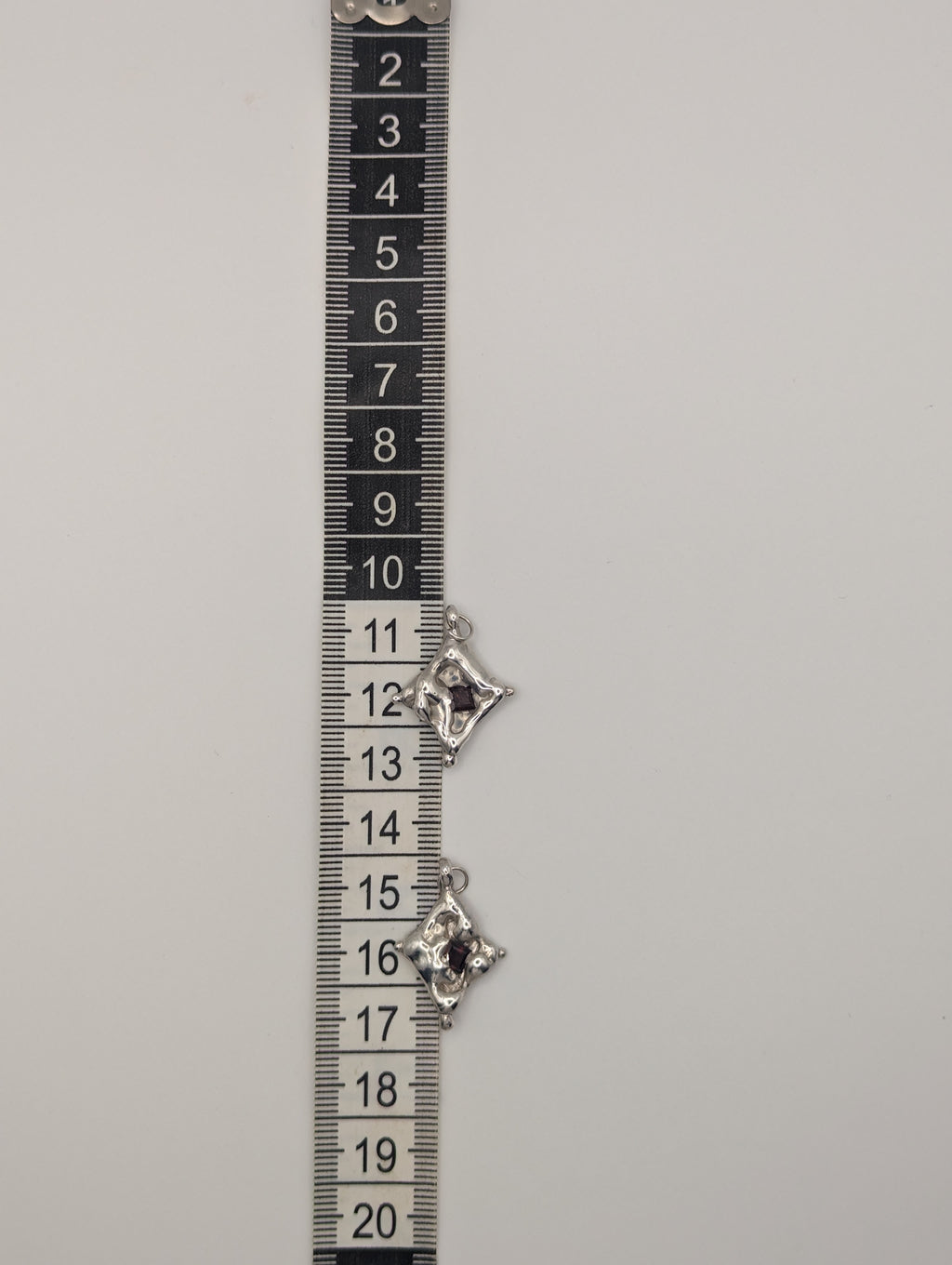 Organic Sterling silver garnet pendant