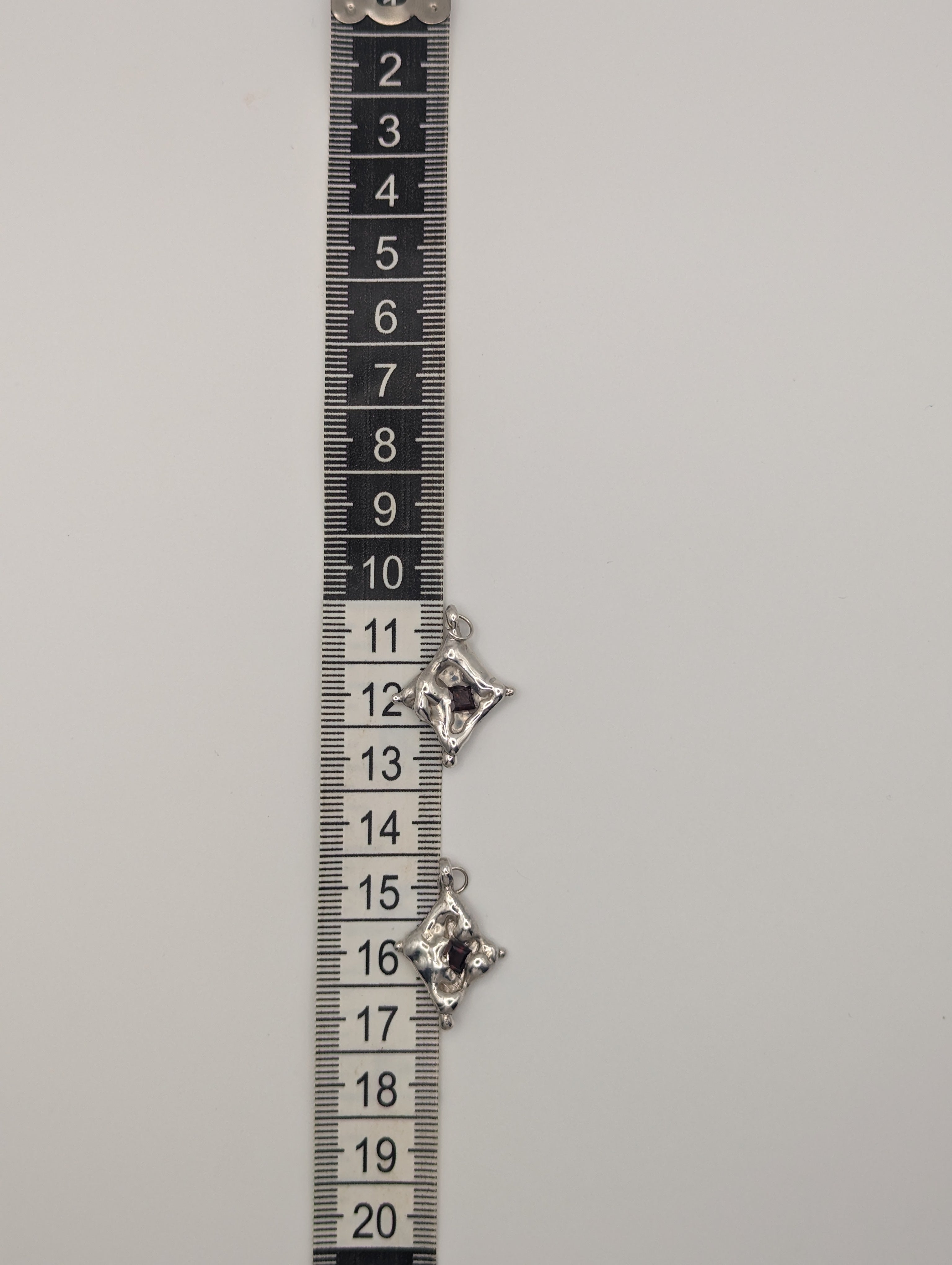 Organic Sterling silver garnet pendant