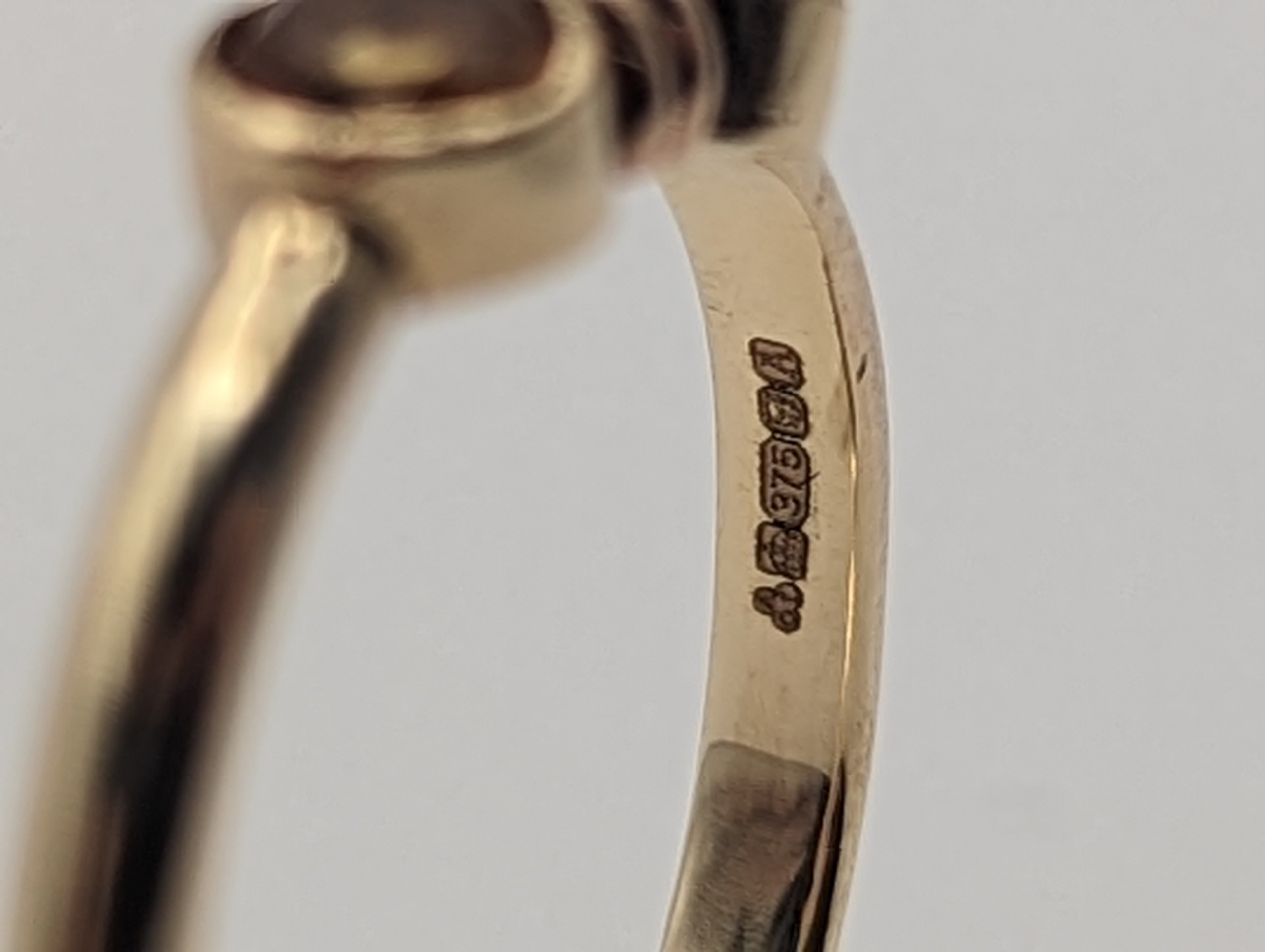 Citrine and Amethyst toi et moi gold ring