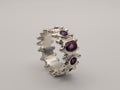 5 stone rhodolite garnet ring