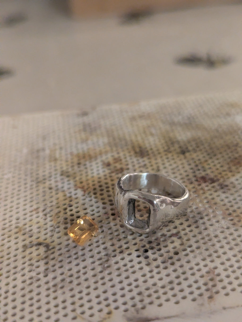 Emerald-Cut Citrine Signet