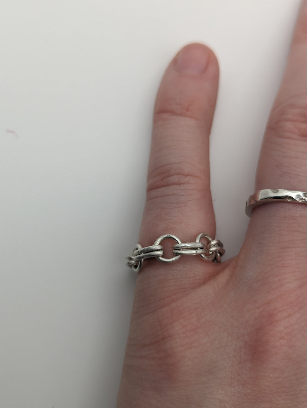 Sterling silver chain ring