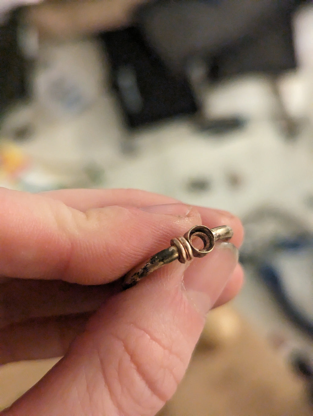 Citrine and Amethyst toi et moi gold ring