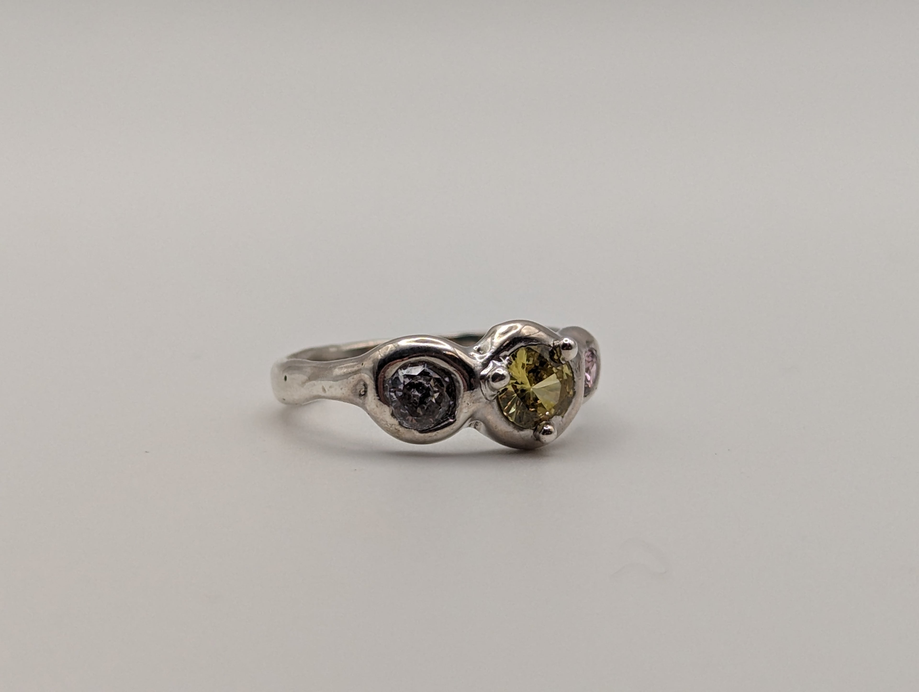 Sterling silver 3 stone CZ ring