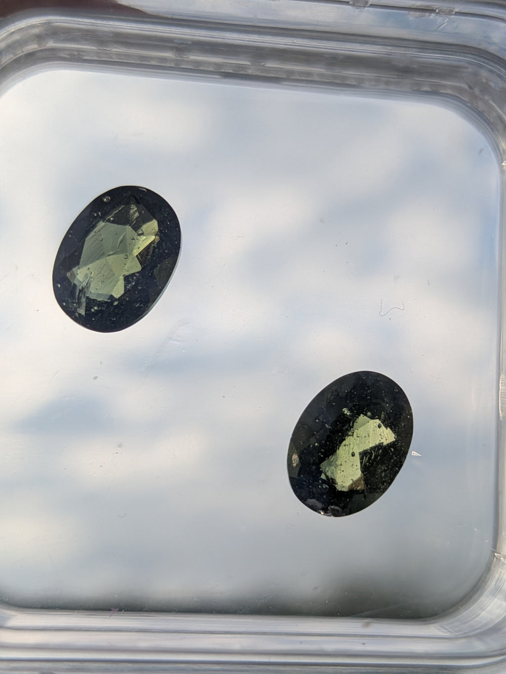 Sterling moldovite studs