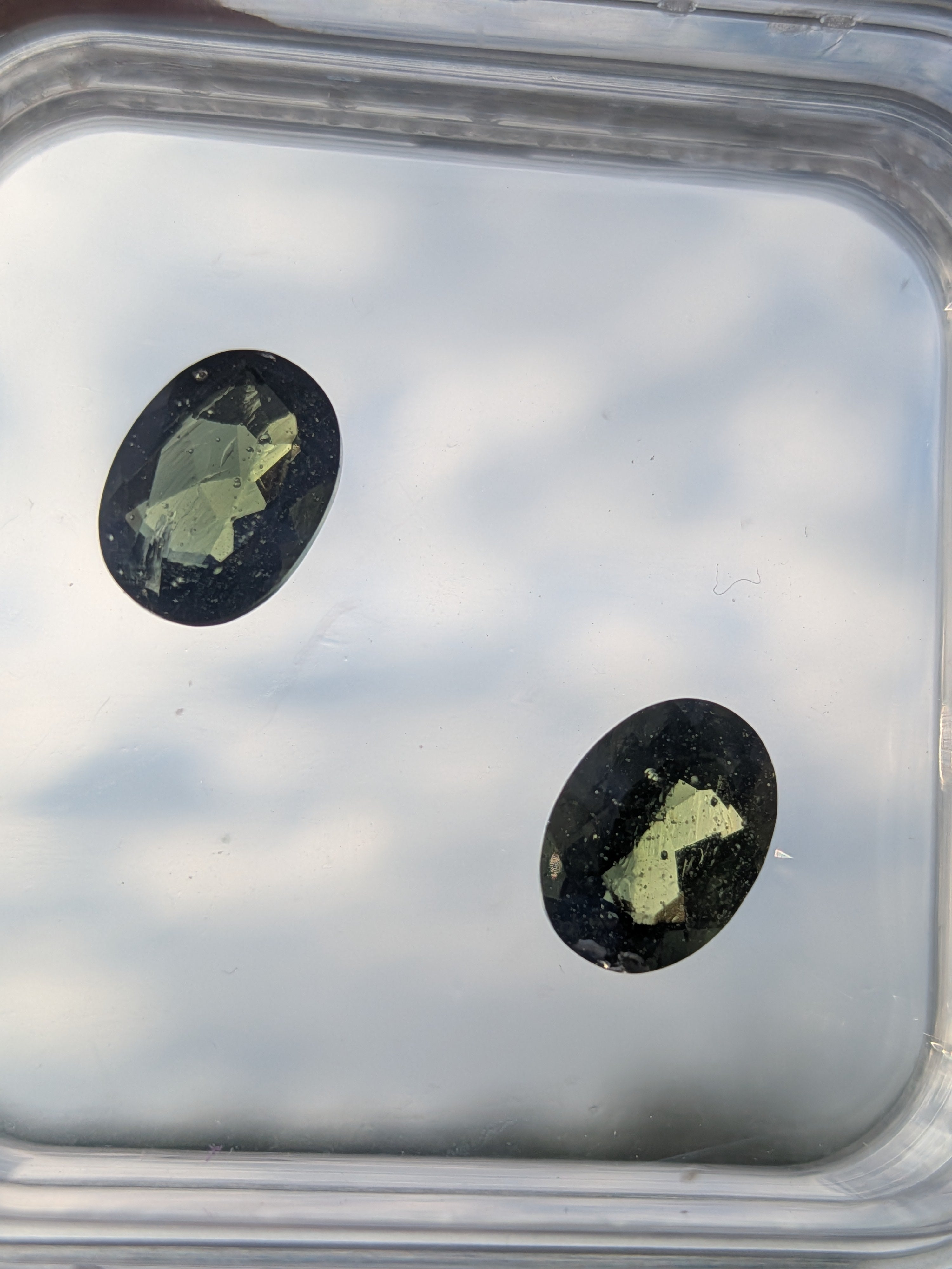Sterling moldovite studs