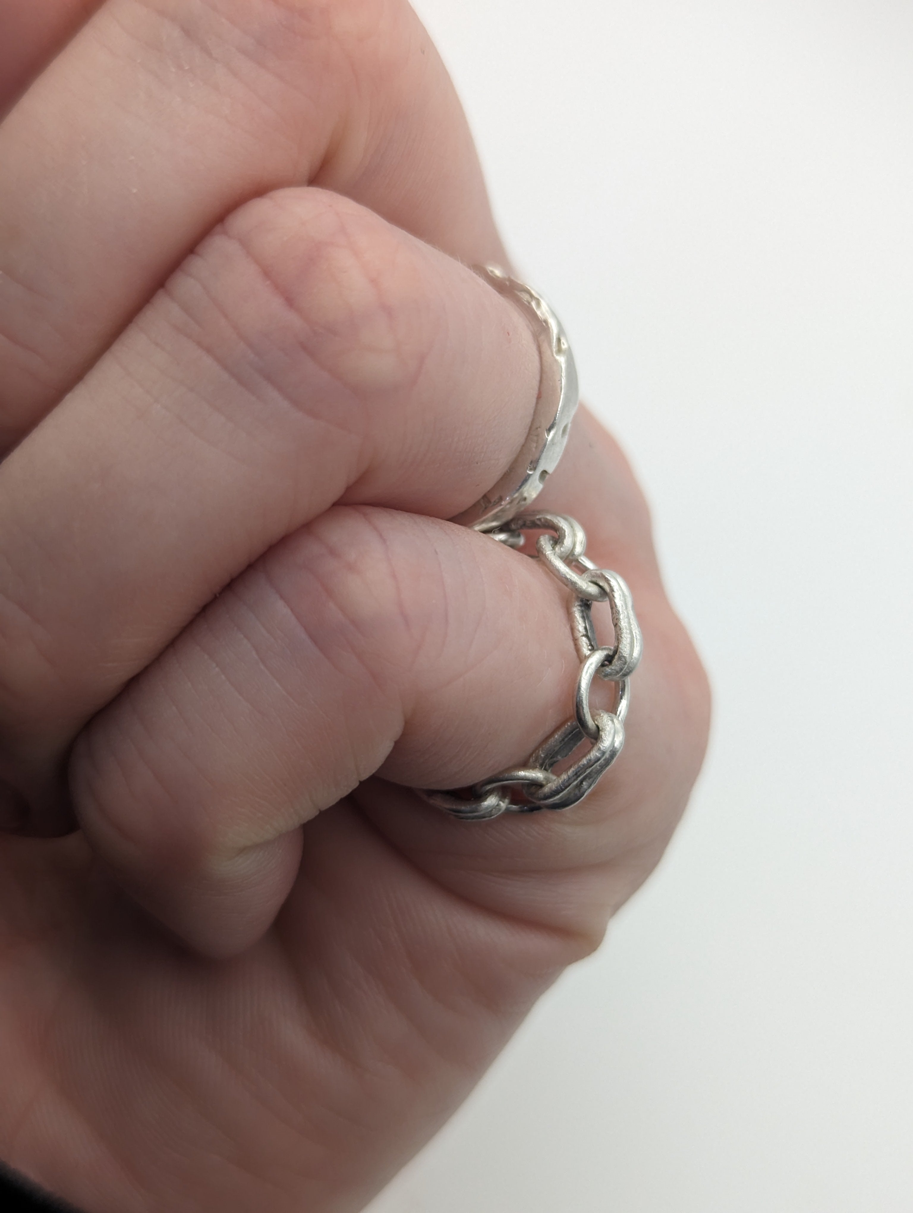 Sterling silver chain ring