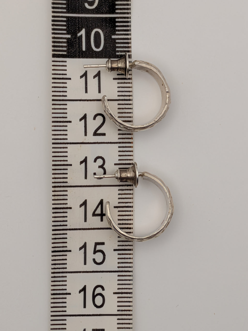 Small textured hoop studs