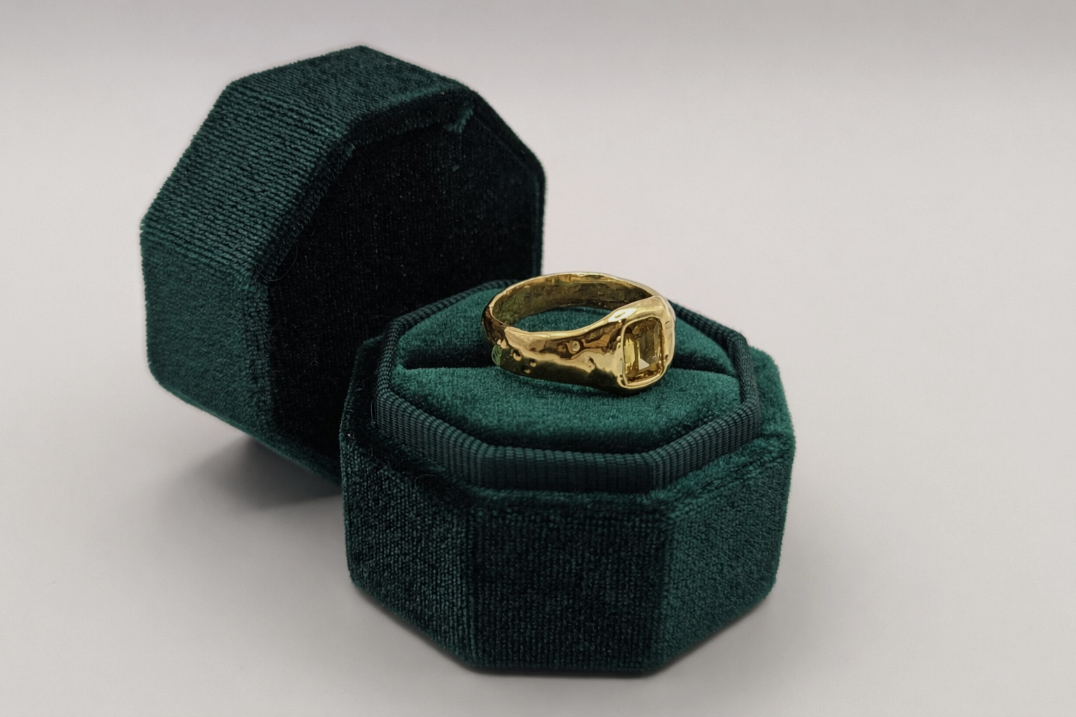 Emerald-Cut Citrine Signet